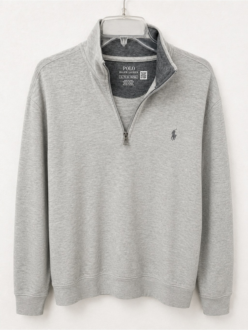 Polo Ralph Lauren 1/4 Zip Pullover Sweater Heather Gray Knit Men's Size XL
